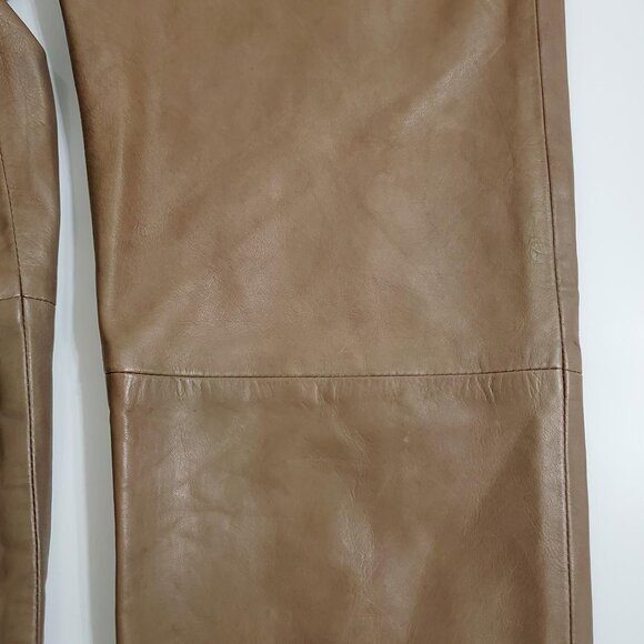 Sezane Franklin Trousers Size 34 US 2 Grey/Beige Lamb Leather Lined Pockets - Picture 10 of 16